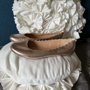 Rose gold flats